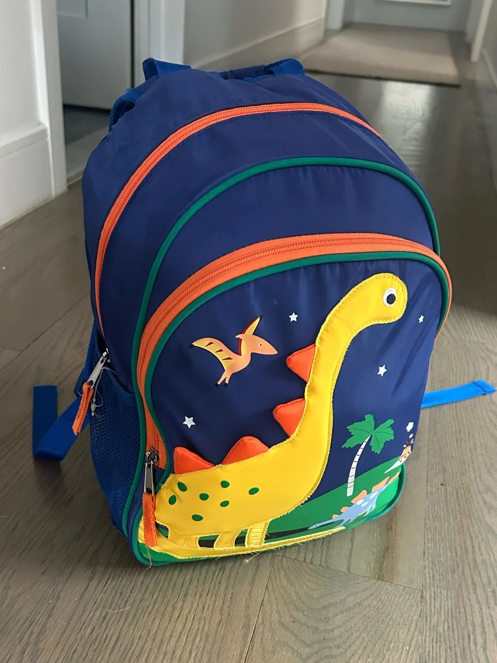 Toddler Kids Dinosaur Backpack - Navy and Yellow